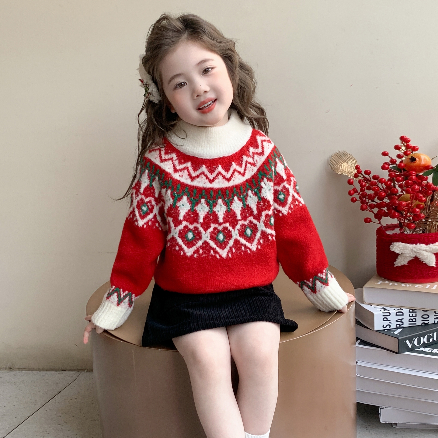 女童毛衣秋冬针织打底衫内搭保暖