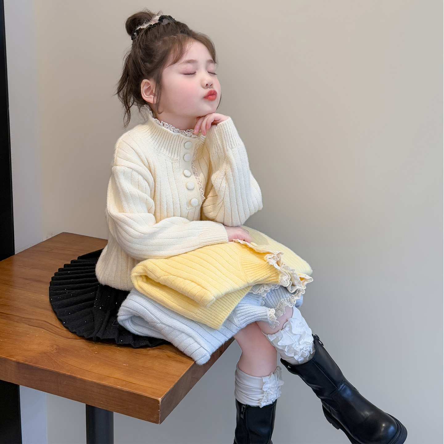 女童毛衣内搭冬季打底衫加厚保暖