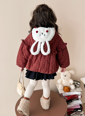 女童加绒外套秋冬季2025新款超好看儿童初冬装棉衣女宝宝夹棉棉服