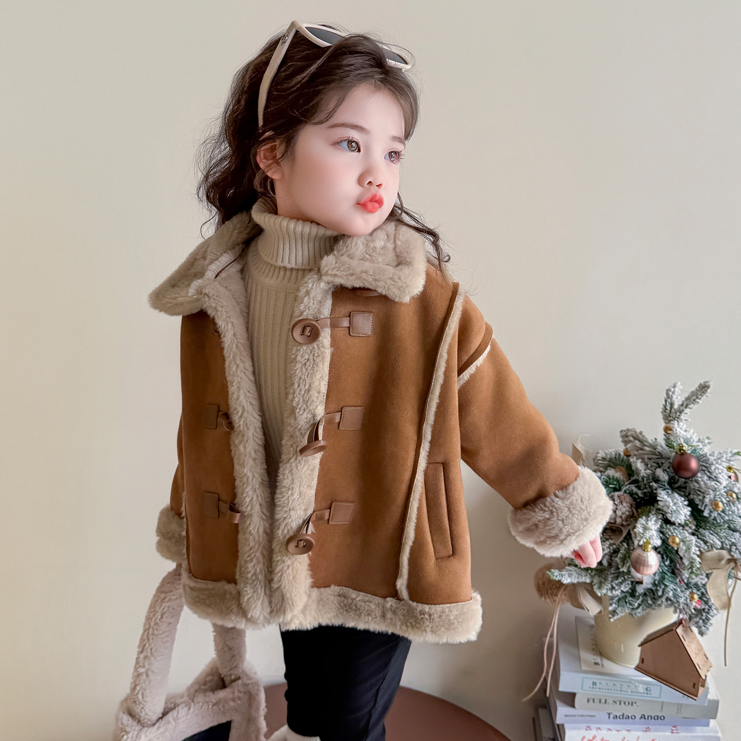 女童加绒外套秋冬季加厚洋气时髦