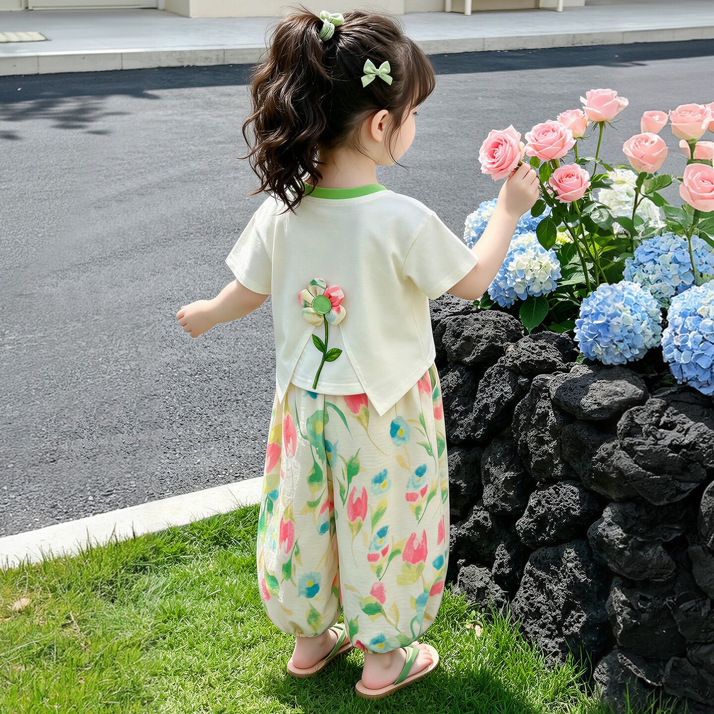 多巴胺女童套装夏薄款短袖防蚊裤图片