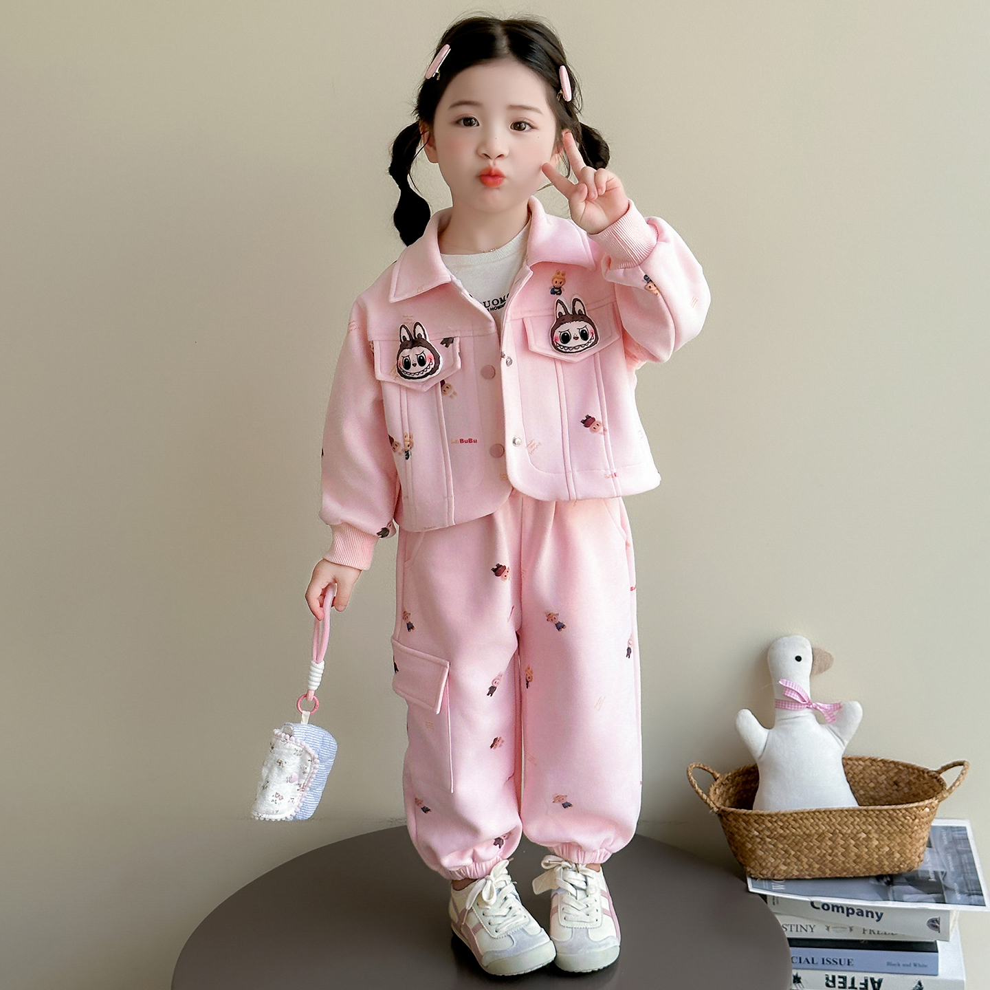 拉布布女童秋装套装洋气儿童衣服