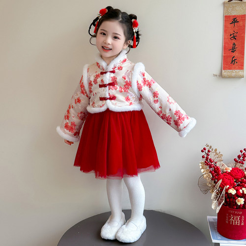 汉服女童国风连衣裙新年装拜年服