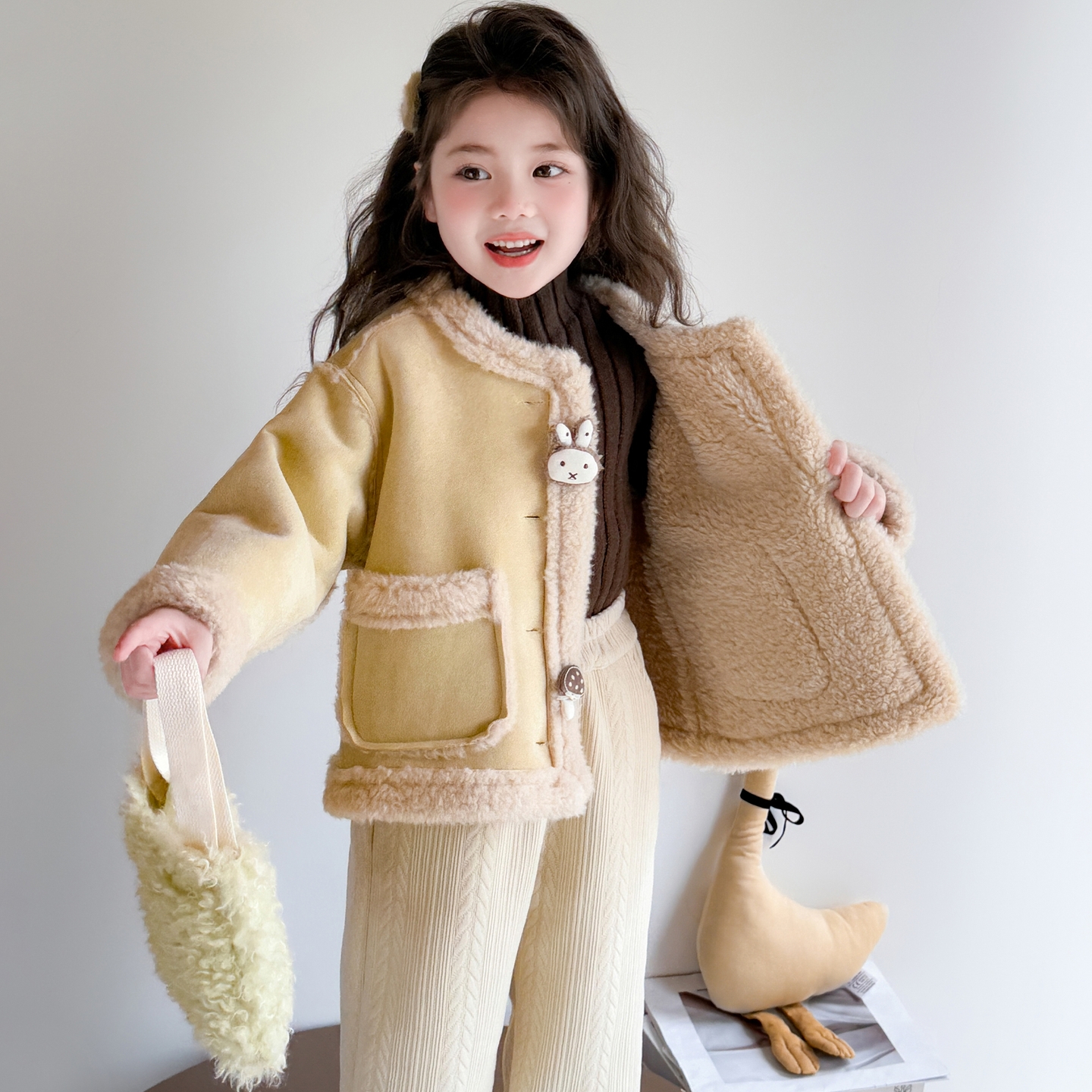 超好看女童加绒外套秋冬洋气时髦