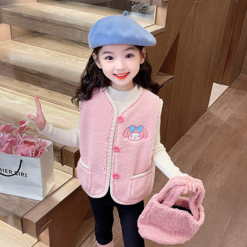 摇粒绒女童加绒马甲秋冬洋气外穿