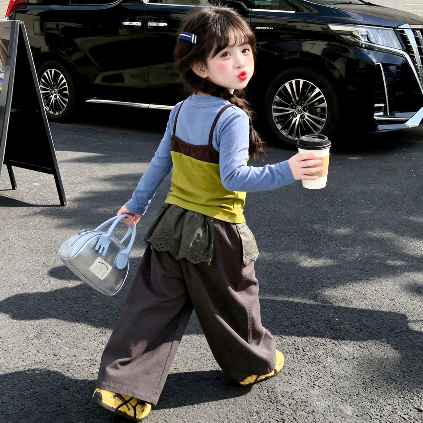 女童秋季套装小女孩洋气韩系穿搭儿童装秋装女宝宝时髦炸街两件套