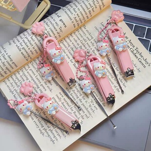 可爱卡通猫咪指甲刀户外便捷斜口平口指甲剪中小学生美甲修甲指甲