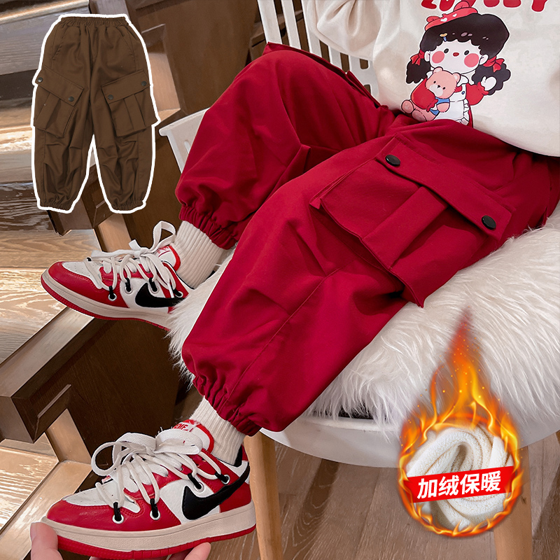 朵贝熊长裤工装裤裤子