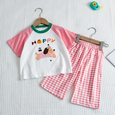 儿童睡衣夏季纯棉吸汗宝宝薄款透气家居服a类套装男童女童空调服