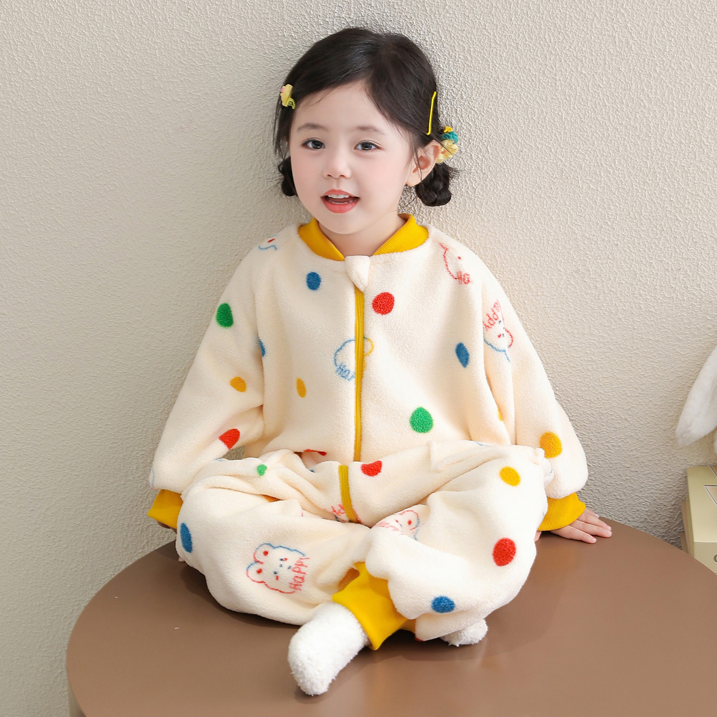 女宝宝连体睡衣冬季保暖睡袋儿童雪肤蓉防踢被家居服婴幼儿爬爬服