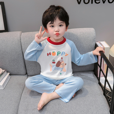 莫代尔卡通分体家居服套装春秋款