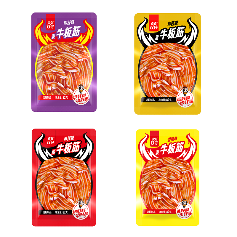 双仔麻辣素牛板筋82g*10包湖南凉皮形Q弹解馋零食小吃麻酱香辣条,零食/坚果/特产,素肉,淘宝优惠券,粉丝福利购,淘宝优惠卷
