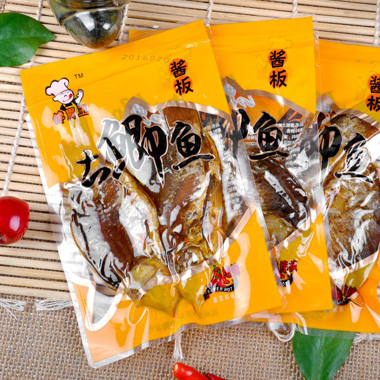 馋胃王酱板土鲫鱼5斤1斤小包装整箱湖南酱板鱼零食小吃特产下酒菜