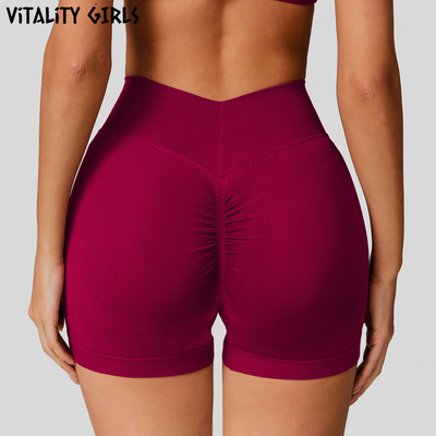 VitalityGirsl瑜伽运动短裤女V腰蜜桃提臀显瘦无缝紧身健身三分裤
