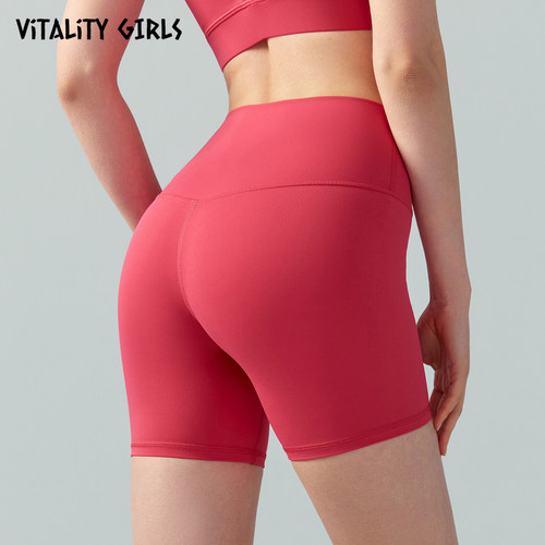 Vitality Girls速干瑜伽运动短裤夏纯色紧身透气骑行四分健身裤女