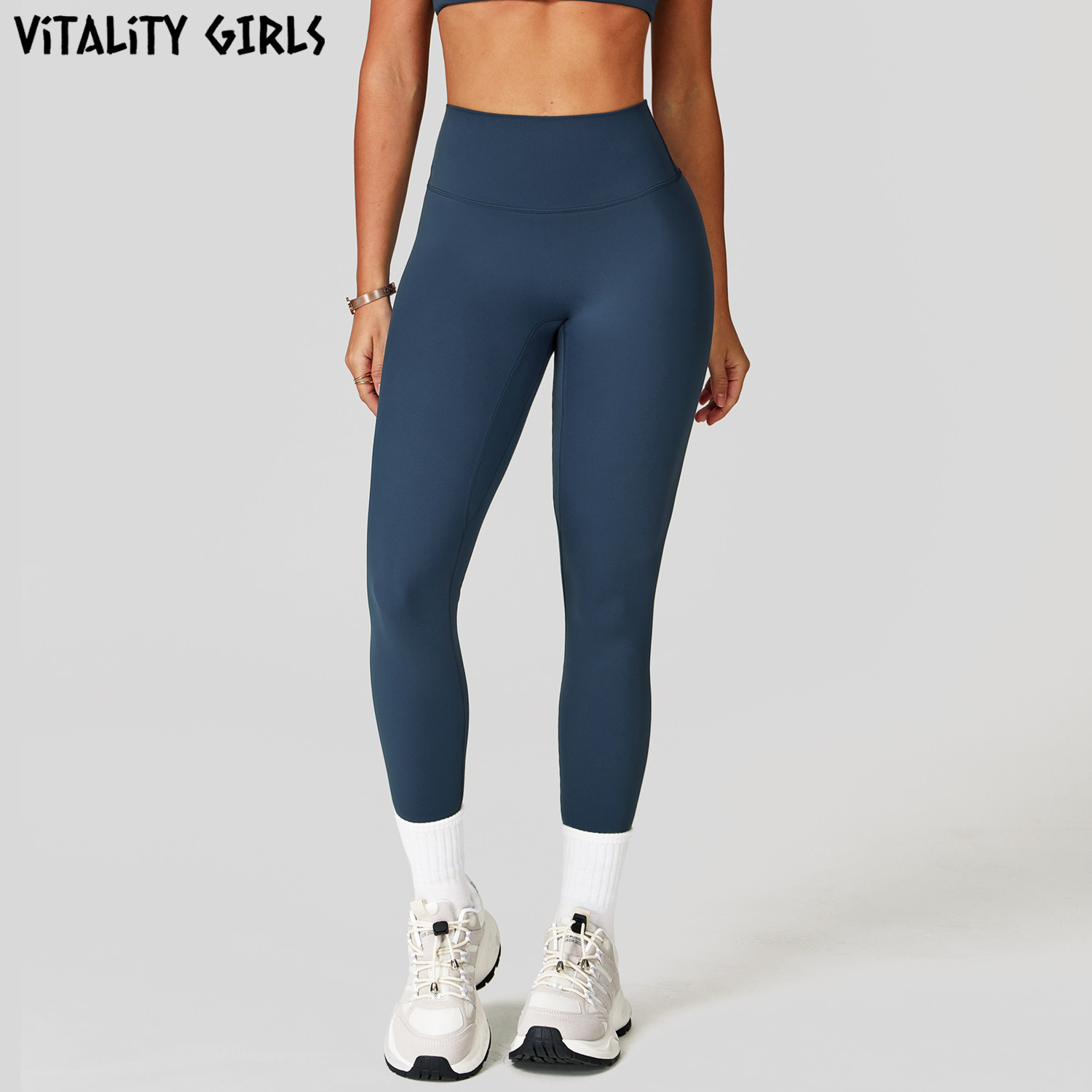 Vitality Girls磨毛瑜伽裤无缝速干中高腰紧身运动健身长裤女外穿