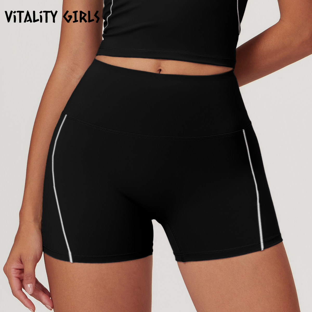 Vitality Girls撞色健身瑜伽短裤收腹提臀外穿运动裤骑行三分裤女,运动/瑜伽/健身/球迷用品,瑜伽中/短裤,淘宝优惠券,粉丝福利购,淘宝优惠卷