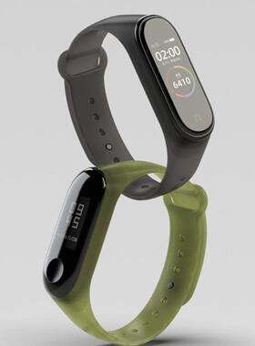 mijobs适用小米手环10/9/8表带7/6/5/4腕带3nfc透明六七八九手表带防水保护套配件软冬天黑男士女生原装品质