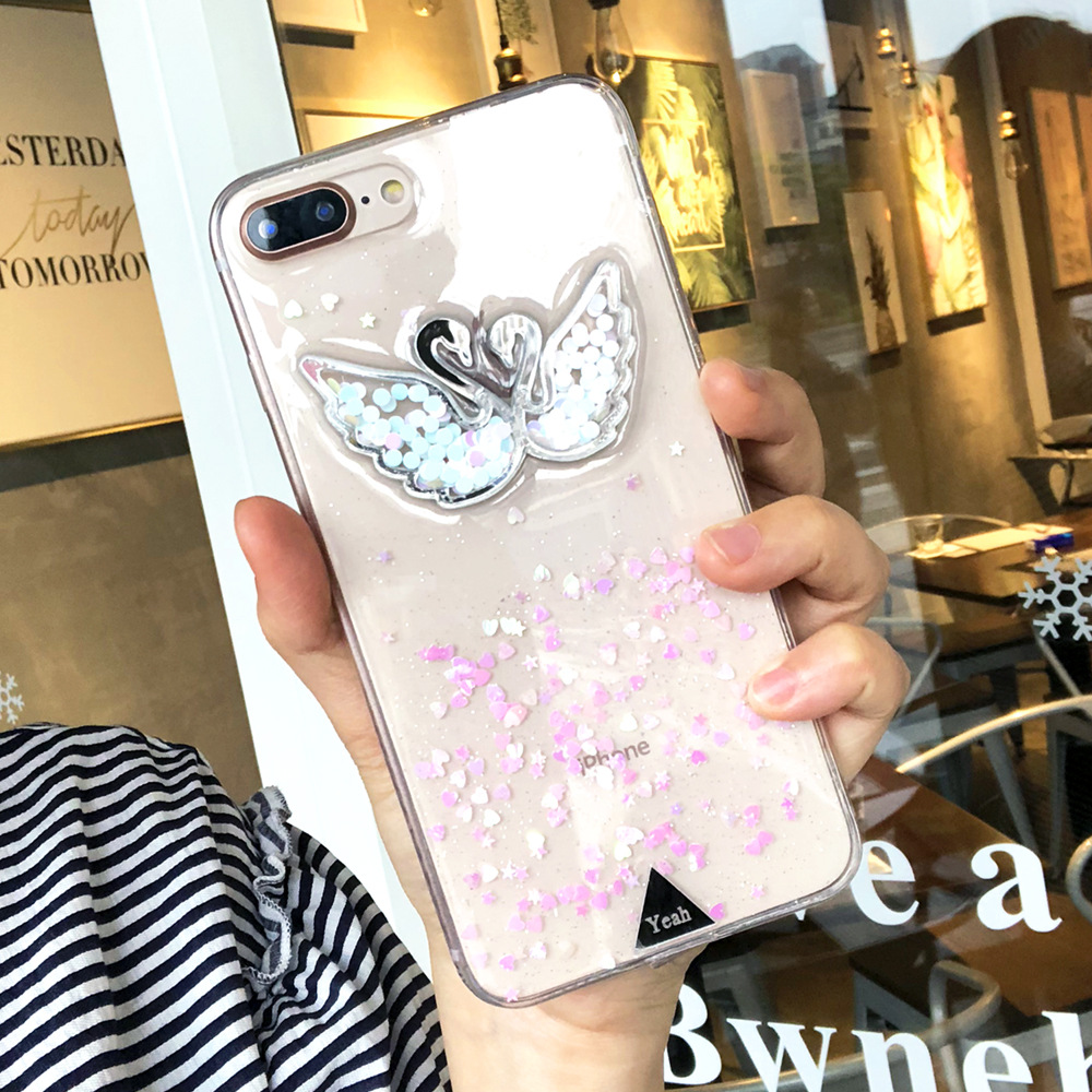 奢华天鹅抖音硅胶适用iphone苹果xs case流沙max壳滴胶oppo在类目 3C数码配件, 手机配件, 手机保护套/壳中 - 来自Buy2taobao.com提供专业的淘宝代购服务