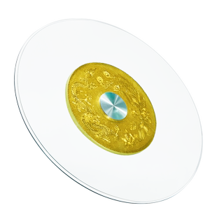 圆桌转盘钢化玻璃饭店加厚实木底座圆台面旋转酒桌面餐桌转盘家用