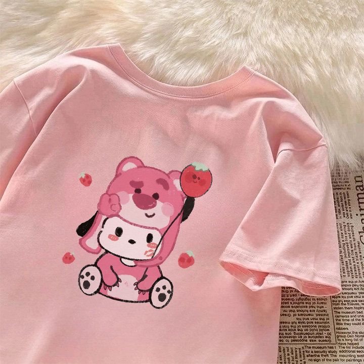 草莓熊女童时髦短袖t恤2026夏款纯棉透气半袖帕恰狗可爱百搭上衣,童装/婴儿装/亲子装,T恤,淘宝优惠券,粉丝福利购,淘宝优惠卷