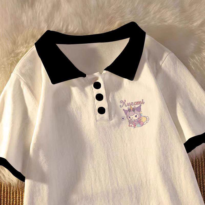 女童纯棉polo衫短袖T恤库洛米童装夏装新款中大童洋气时髦上衣潮,童装/婴儿装/亲子装,儿童POLO衫,淘宝优惠券,粉丝福利购,淘宝优惠卷