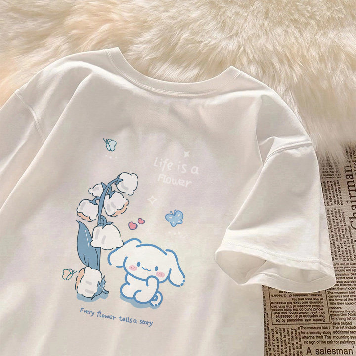 2026新款玉桂狗纯棉短袖男女童夏季多巴胺印花t恤宽松圆领上衣潮,童装/婴儿装/亲子装,T恤,淘宝优惠券,粉丝福利购,淘宝优惠卷