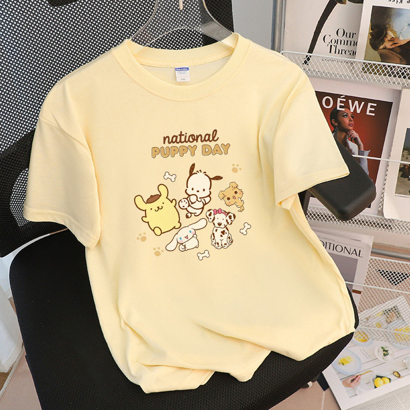 儿童纯棉短袖T恤2025夏装新款帕恰狗印花男童女童时髦中大童t恤潮,童装/婴儿装/亲子装,T恤,淘宝优惠券,粉丝福利购,淘宝优惠卷