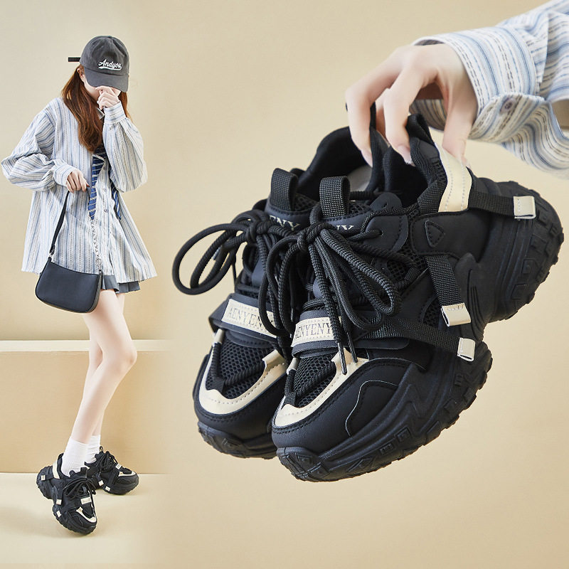 ins韩版新款老爹鞋女2026春季学生跑步运动厚底增高休闲鞋FB9905
