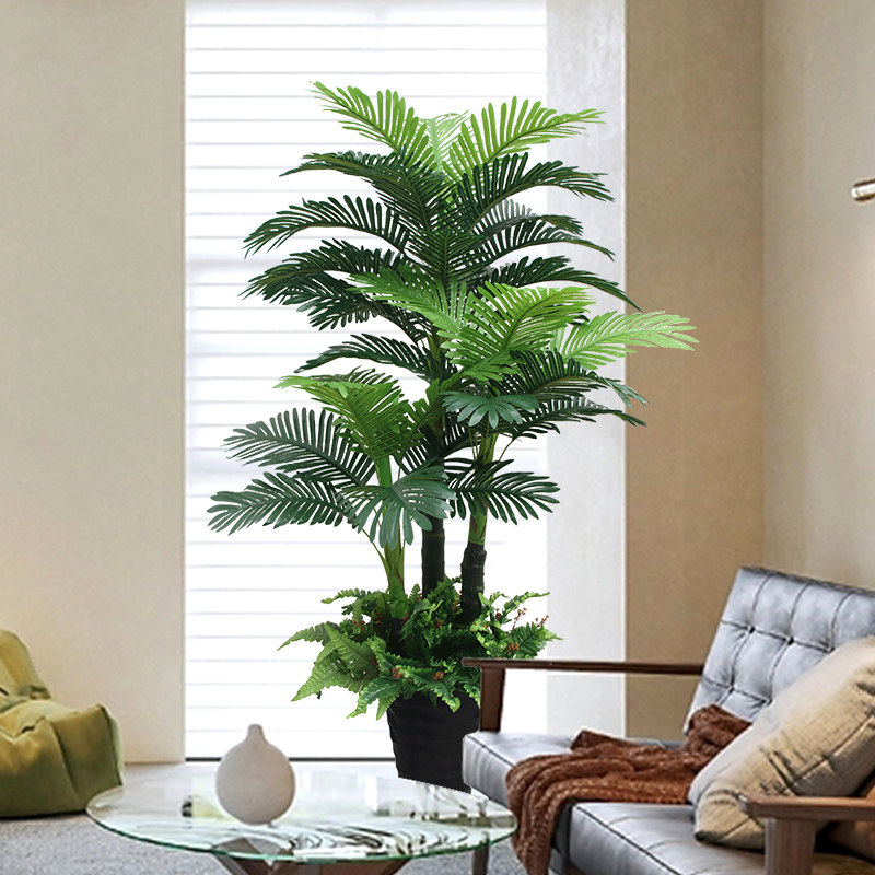 彷真绿色植物盆栽塑料装饰客厅落地假花彷生散尾葵室内植物树造景,家居饰品,仿真植物盆景,淘宝优惠券,粉丝福利购,淘宝优惠卷