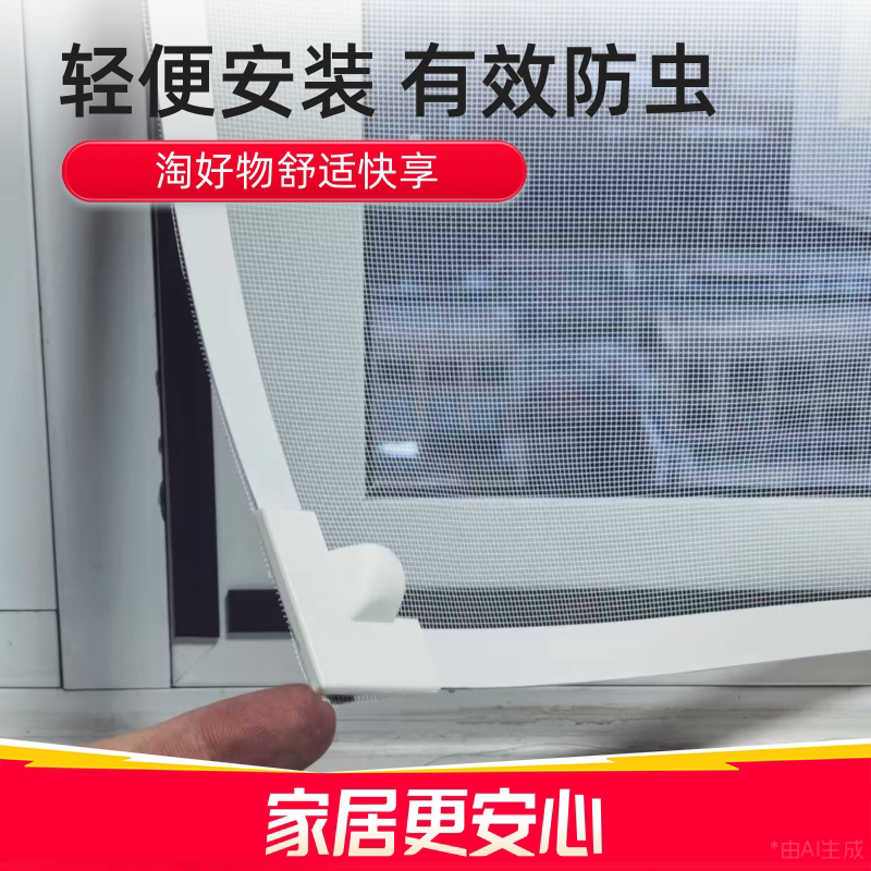 磁吸纳米纱窗网家用自粘式隐形防蚊免打孔可自行调节尺寸纱窗帘