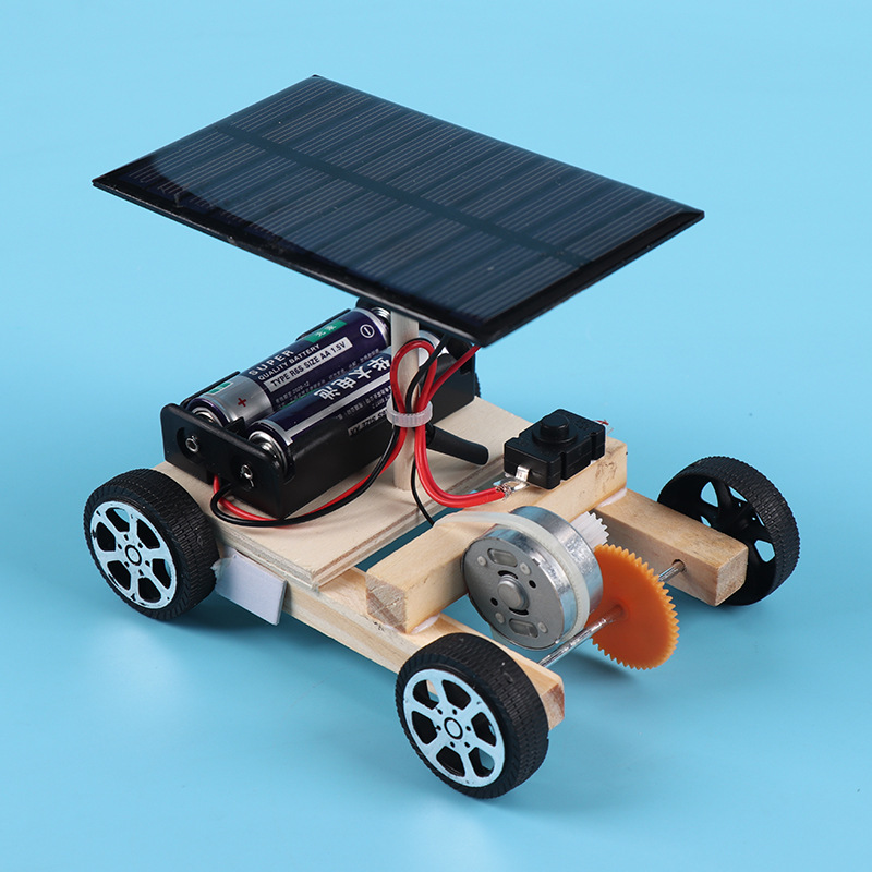 科技小制作DIY太阳能电动车模型中小学科学实验小发明材料新品