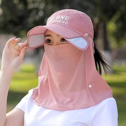 户外工作采茶帽护颈防晒帽遮阳帽防晒丝巾帽子防尘防风帽劳保风帽