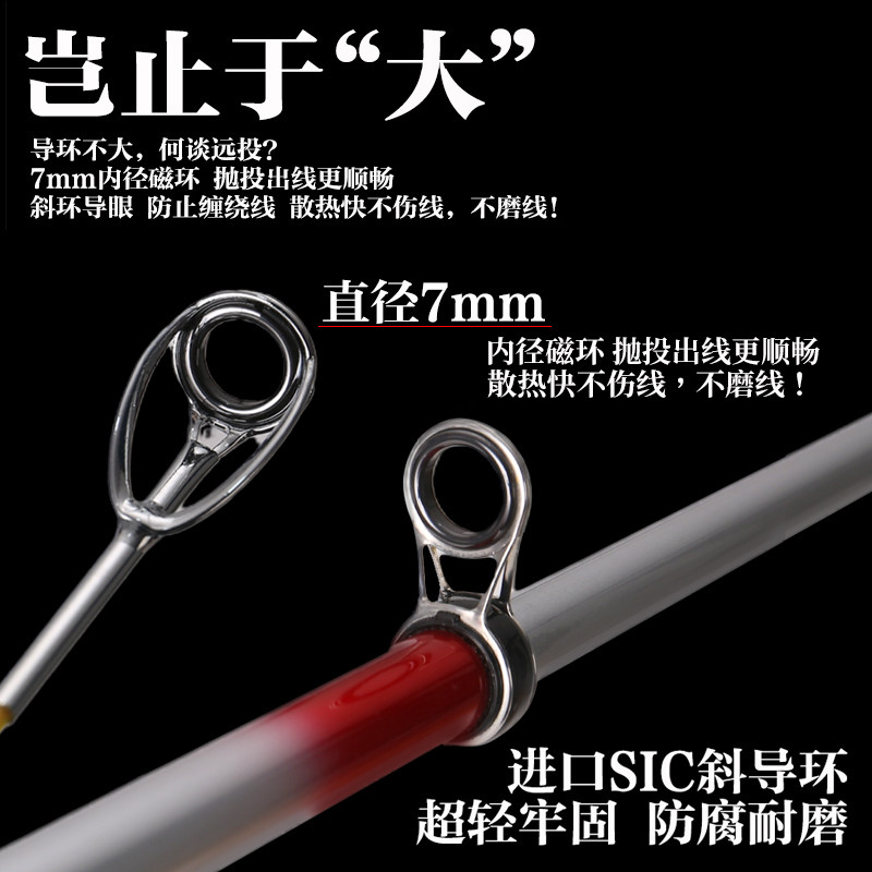 新品小矶竿短g节大导环小爆炸专用夜光梢矶钓竿碳素迷你小海竿软图片