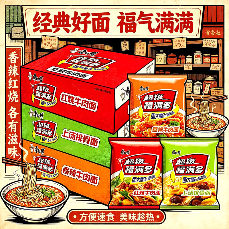 康师傅超级福满多方便面泡面图片