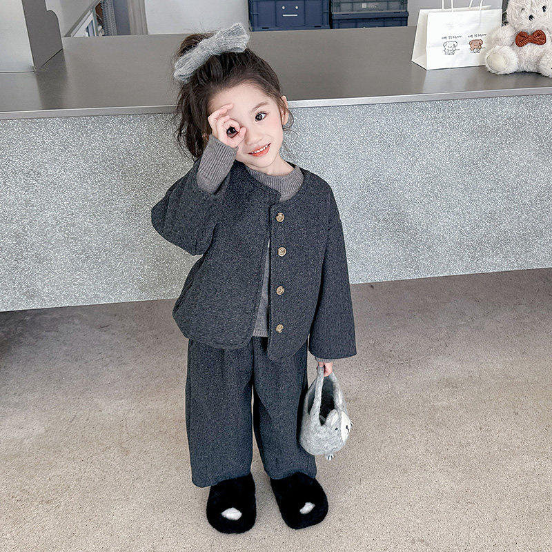 女小童毛呢套装春秋款女宝宝韩版开衫秋装小女孩洋气时尚两件套潮,女装/女士精品,时尚套装,淘宝优惠券,粉丝福利购,淘宝优惠卷