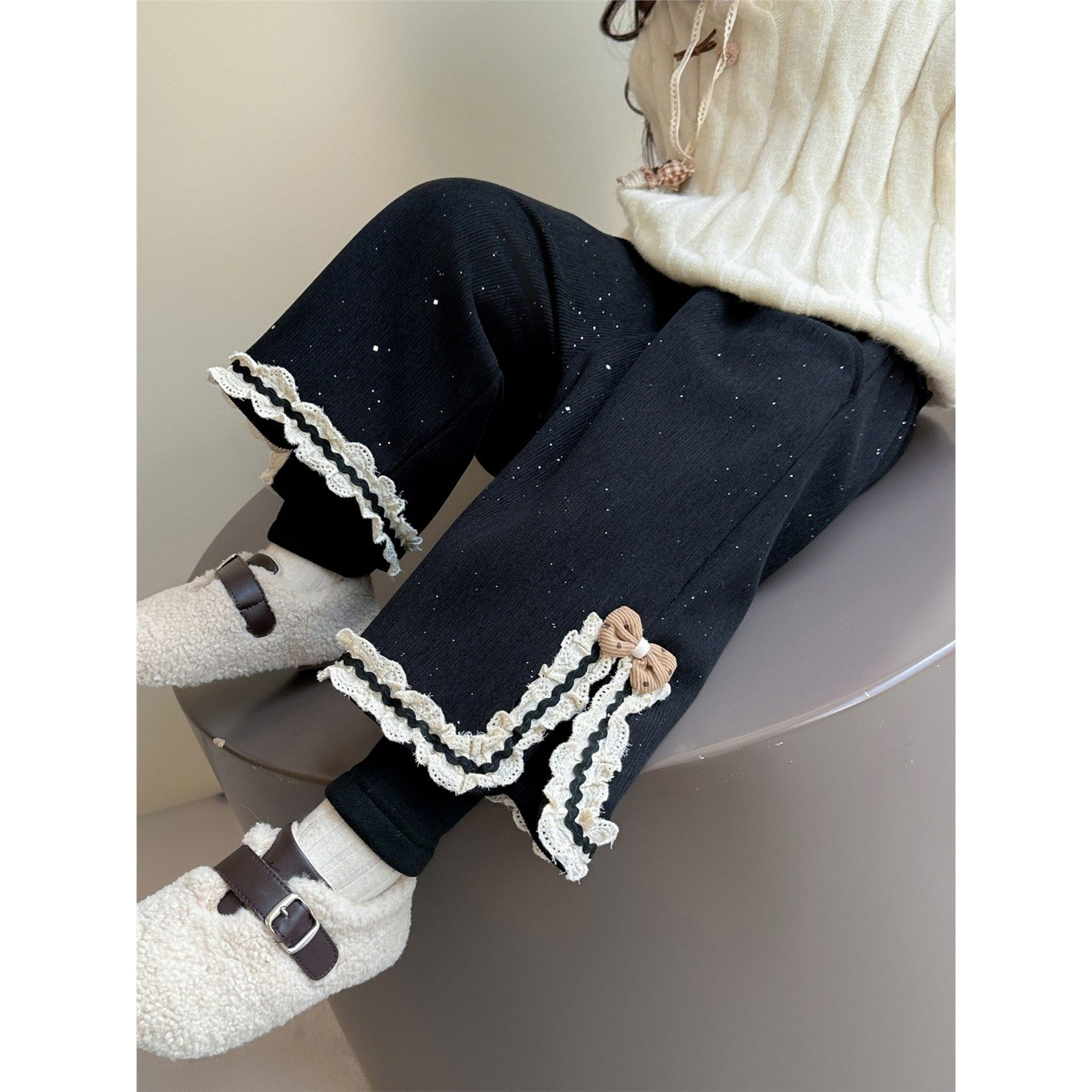 女小童洋气加绒卫裤秋冬款宝宝加厚假两件裤子冬装儿童宽松阔腿裤,女装/女士精品,卫裤,淘宝优惠券,粉丝福利购,淘宝优惠卷