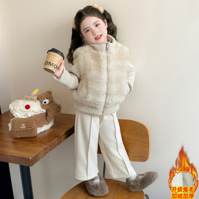 女童秋冬新款套装2025女宝宝洋气仿皮夹棉外套加绒休闲裤两件套,户外/登山/野营/旅行用品,作训外套/套装/野战套装,淘宝优惠券,粉丝福利购,淘宝优惠卷