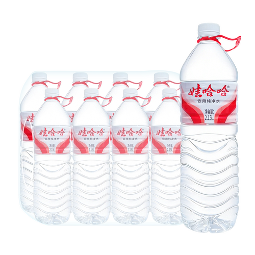 娃哈哈饮用纯净水2.15L*8瓶大瓶装水非矿泉水整箱包邮