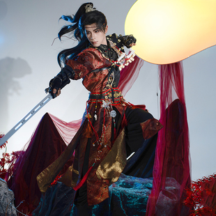 飞鱼服二次元 汉服cosplay武侠风古风男女冬款 漫展 赤焰 斜塘衣庄