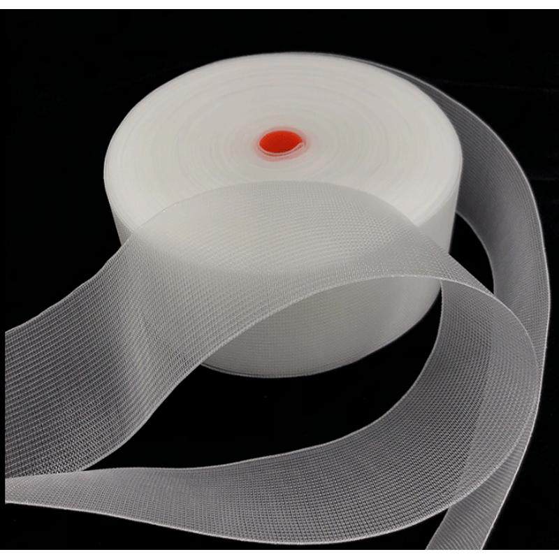 8/10公分加密韩式窗帘布带配件渔网尼龙透明带打孔衬布韩褶折辅料