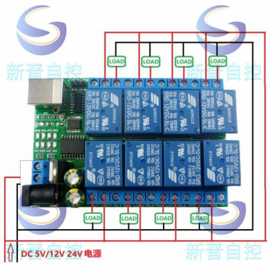 8通道UART串口继电器PLC马达LED电脑远程控制模块多功能USB控制器