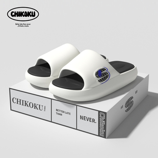 一字拖耐磨 ins潮厚底防滑防臭室外男士 chikoku外穿运动拖鞋 男夏季