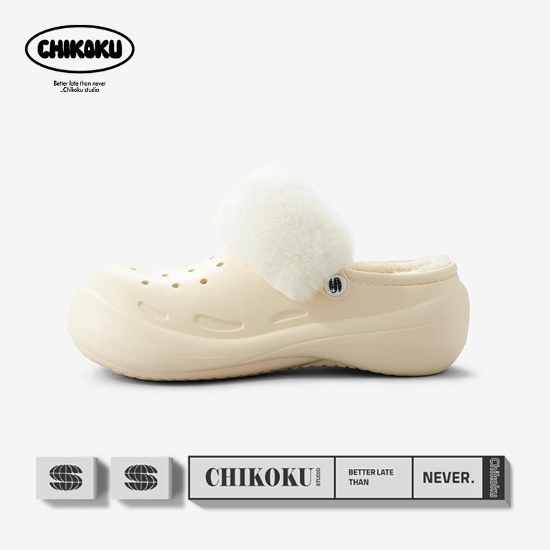 chikoku两穿加绒洞洞鞋防滑保暖