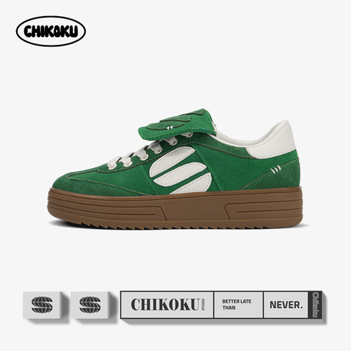 chikoku原创设计翻盖补丁德训鞋