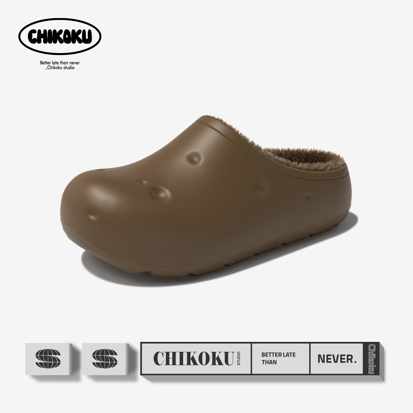 chikoku加绒防水情侣款棉拖鞋