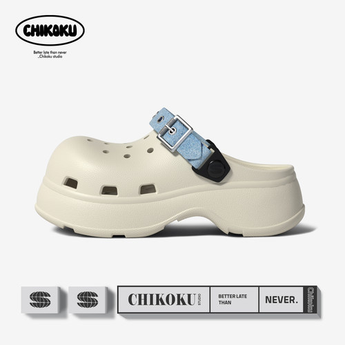 chikoku小土豆厚底包头洞洞鞋