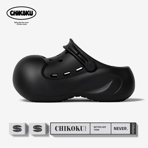 chikoku洞洞鞋5cm厚底增高防滑