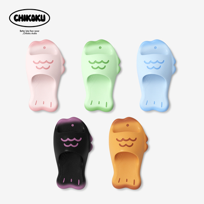 chikoku鲷鱼烧卡通情侣款凉拖鞋