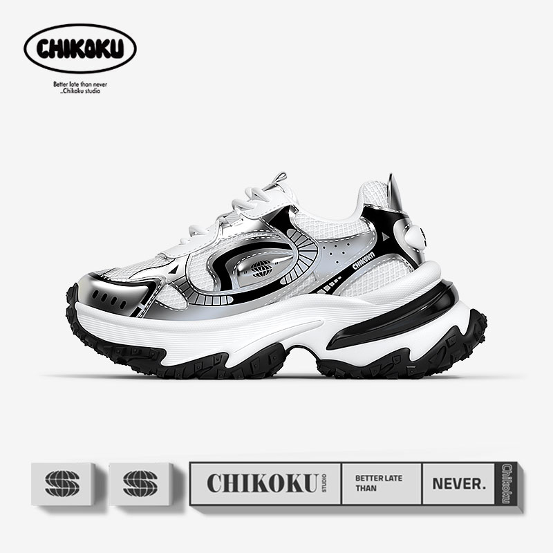 chikoku鲸岛老爹鞋女款厚底增高百搭网面舒适软底运动鞋轻便休闲
